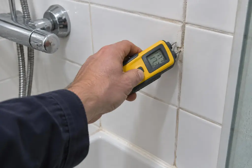 Lekdetectie Westbroek – vochtmeter op badkamertegels bij de douche