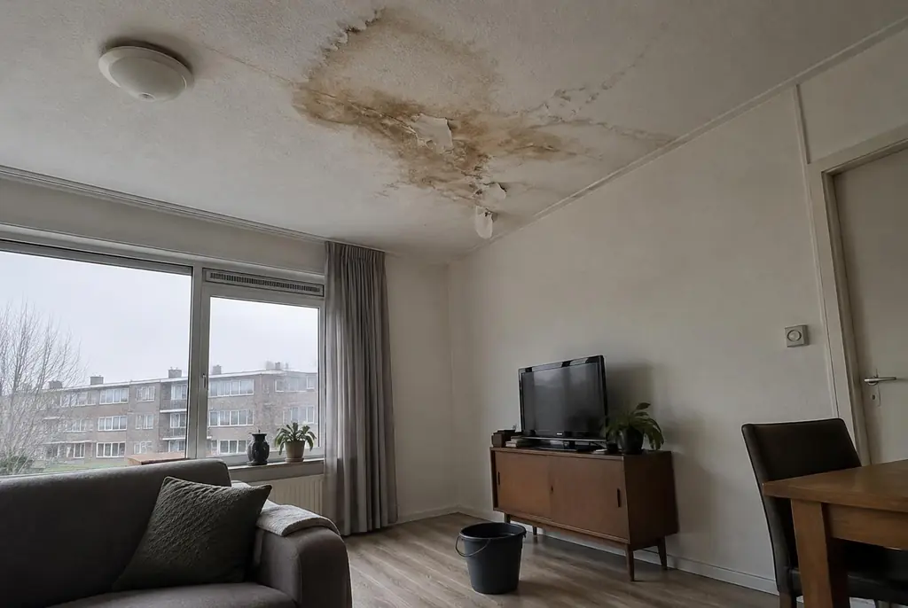 Lekdetectie Westbroek – vochtplek op het plafond onder een badkamer